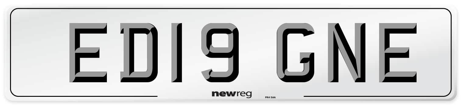 ED19 GNE Number Plate from New Reg